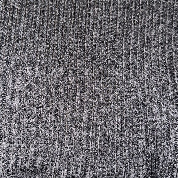 Halston M Charcoal Gray White Cotton Shirt Combo Knit Mock Neck Sweater - Picture 14 of 14